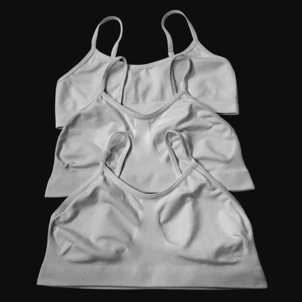 Nordstrom Girls Seamless Bralette Set of 3 White Medium/Large